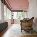 Sitting area facing windows