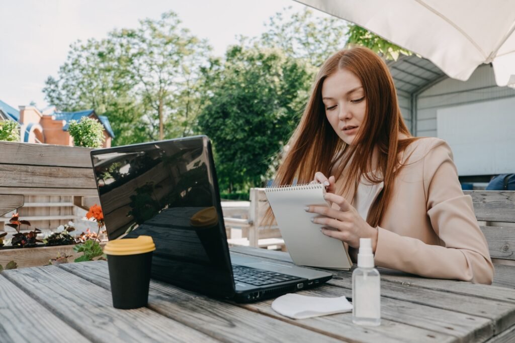 Outdoor work areas, workplace. Take office Outside, Work Moves Outdoors