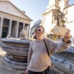 Pregnant woman traveling in Rome