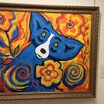 The Blue Dog painting created by Louisiana artist George Rodrigue famouse for his book "Why is the Blue Dog Blue?"