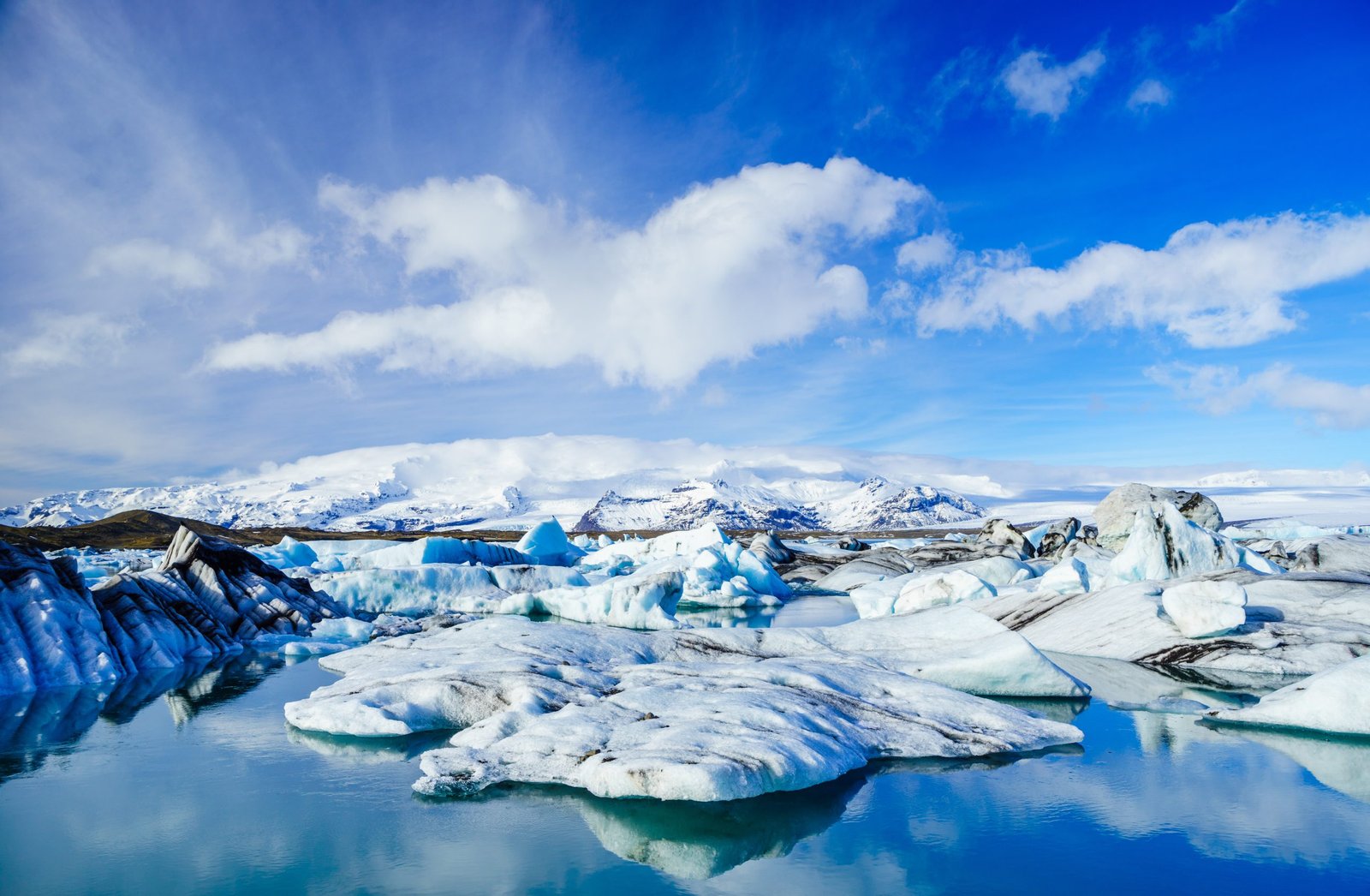 Icebergs in Jokulsarlon glacier lagoon, Iceland
