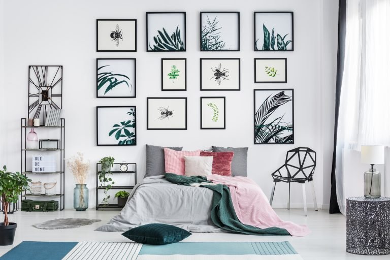 Designer chair in bright bedroom