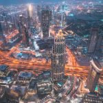 Dubai, UAE, United Arab Emirates. 6K 5K 4K View Form Viewpoint . Day to Night timelapse. Change