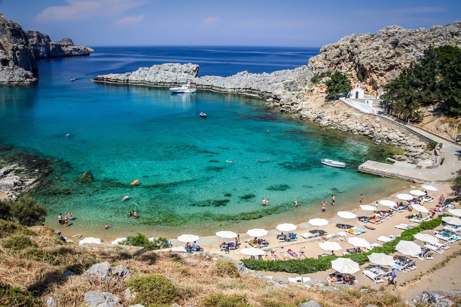 Scenic beach Rhodes island Greece
