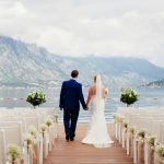 wedding couple at destination wedding ceremony