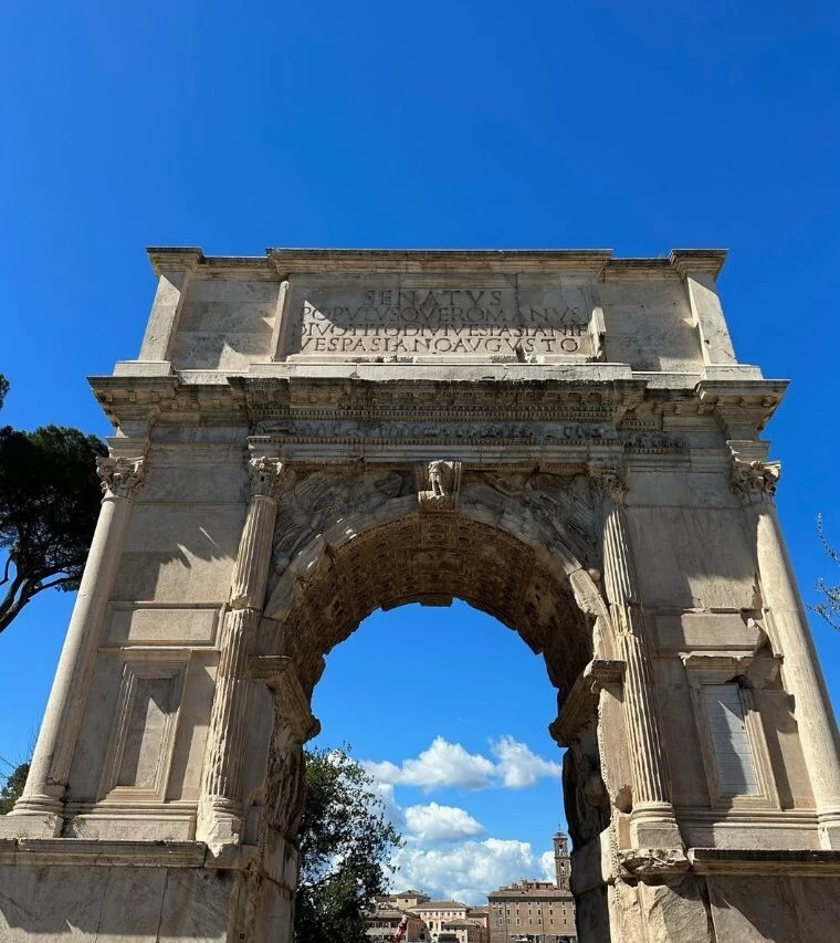 Five Free Things To See in Rome in a Day Arch of Titus with a blue sky