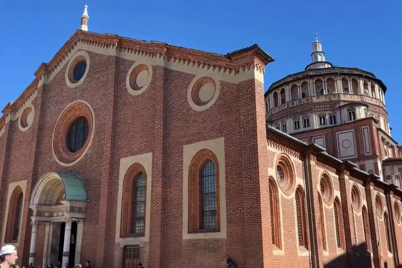 Santa Maria delle Grazie church view from outside where The Last Supper Painting is held. 