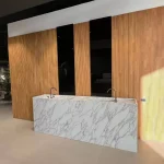 Living tile ceramics designs in showroom vanity