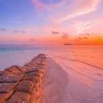 Colorful sunset at Maldives in summer