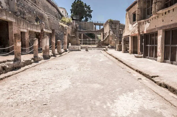 an empty street in an ancient city Herculaneum