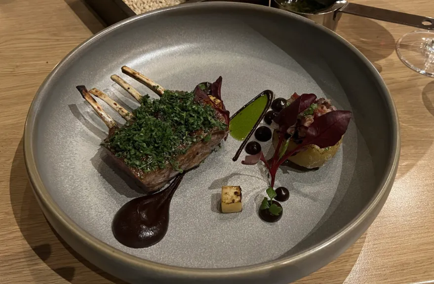 Iceland Lamb Dish on a plate in Hotel Husafell.