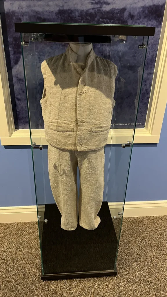 The  enslaved child’s outfit displayed in the museum.