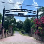 The entrance to the american cemetery in Natchitoches, Louisiana.