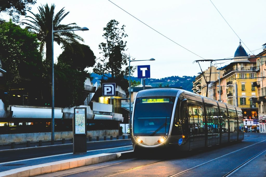 Double Track train. Public transportation.