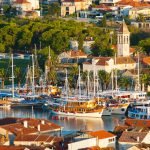 Trogir at sunrise, Dalmatian Coast, Croatia, Europe