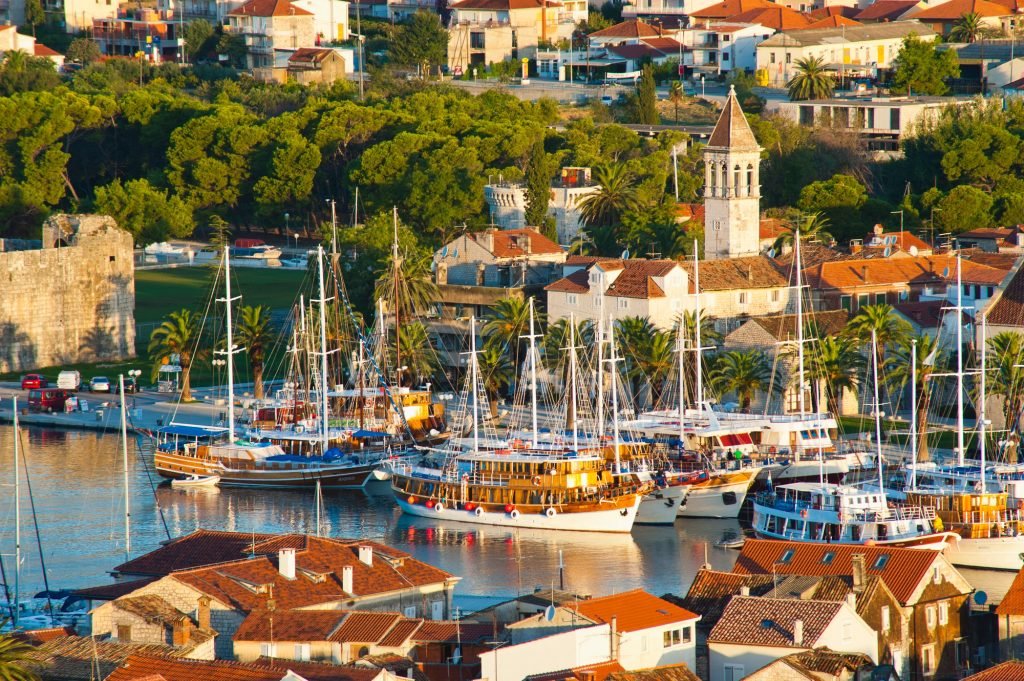 Trogir at sunrise, Dalmatian Coast, Croatia, Europe