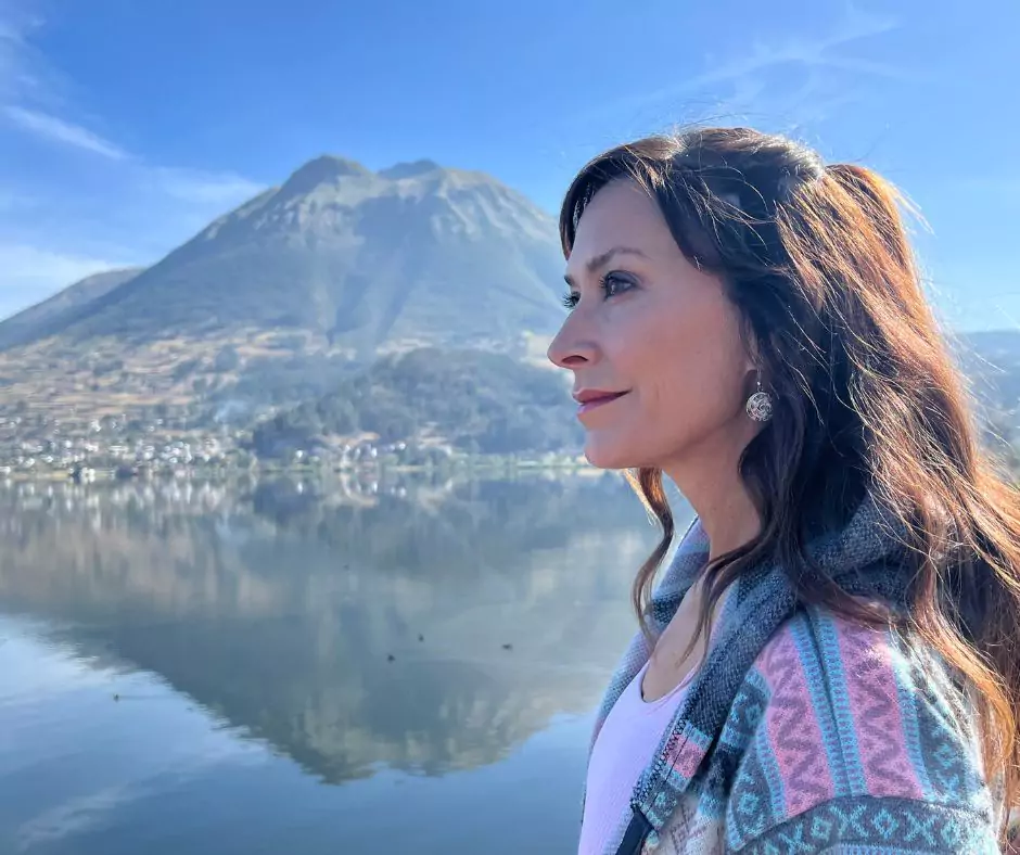 Karen in Pablo Lake in Ecuador