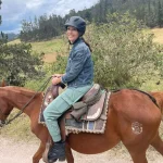 Karen horseback riding in ecuador