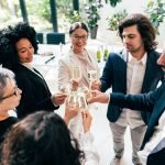 Businessmen and businesswomen making a corporate party