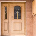 Wooden front door of a home