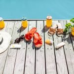 Poolside with accessories for summer vacations