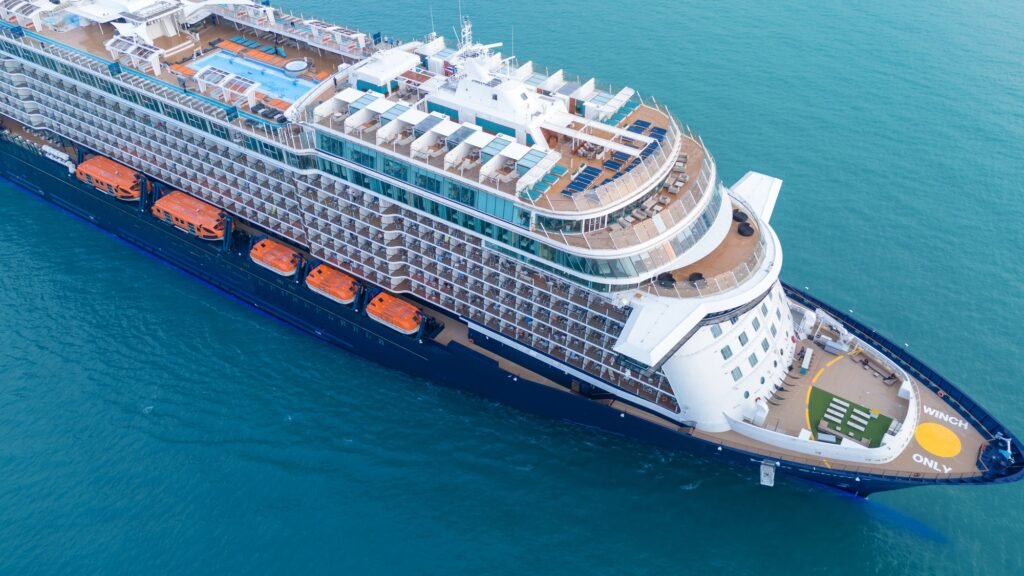Beautiful Cruise Ship travel summer concept, Cruise Liners beautiful white cruise