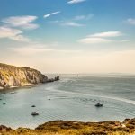 Beautiful view of harbor Isle of Wight in the English Channel