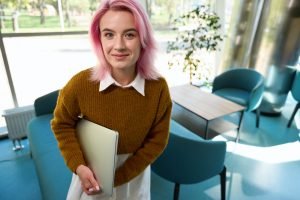 Portrait of smart woman ready for work