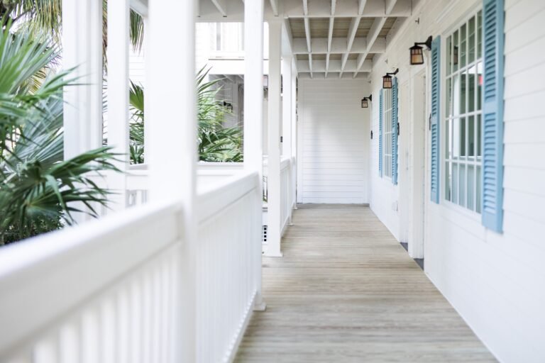 Modern white timber hampton timber style home balcony verandah porch outdoors holiday airy outdoors