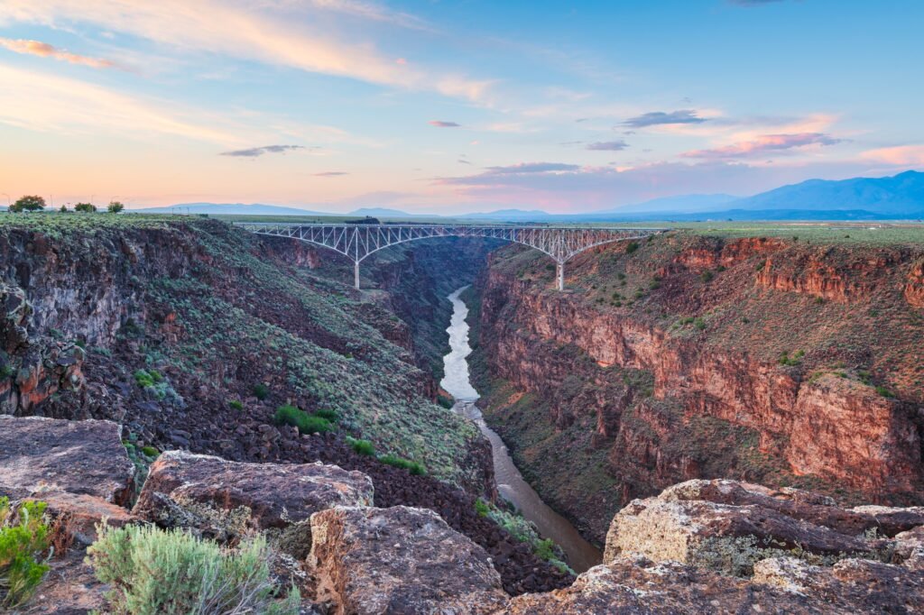 Taos, New Mexico, USA at Rio Grande Gorge Bridge over the Rio Grande